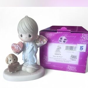 Precious Moments Here's My Heart Figurine with Pink and White Accents